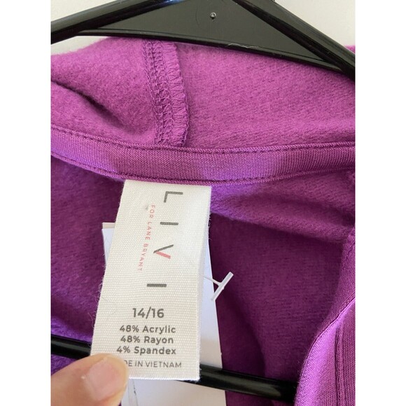 Livi Active French Terry  Sweatshirt Hoodie Dress 14/16 Fuschia Pink Womens New - Picture 12 of 12